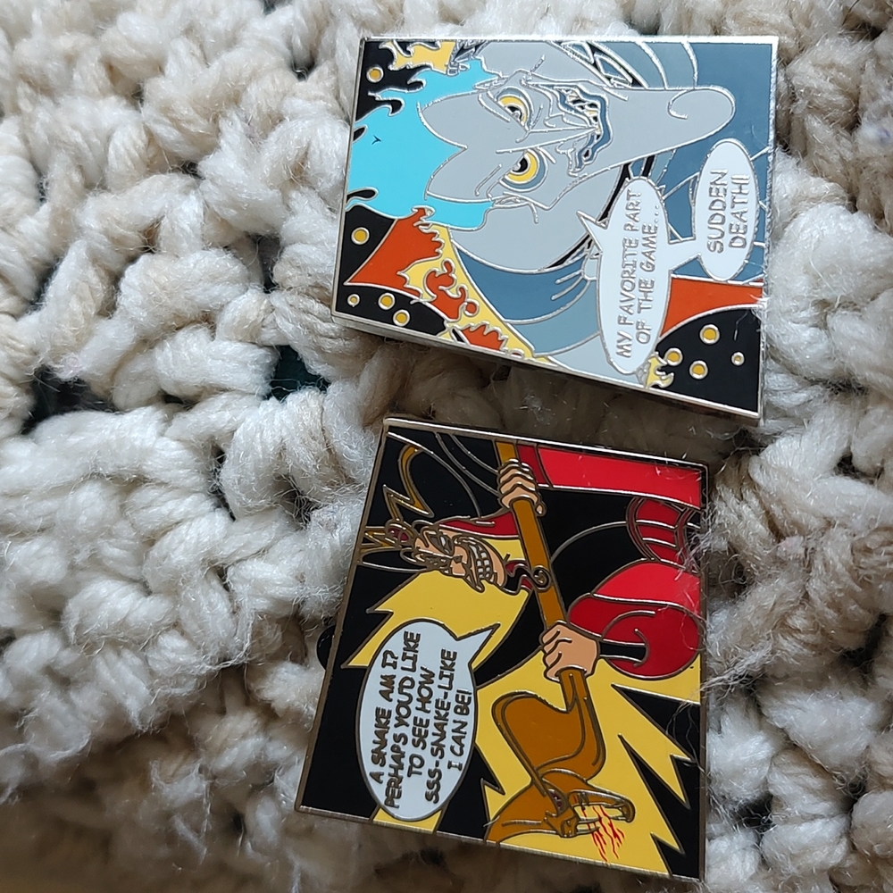 2 Disney villains comic book pins